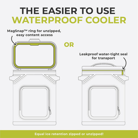 CORE Magnetic Leak Proof Soft Cooler with Waterproof Zipper | Insulated Bag Portable Ice Chest Box | Best Soft Cooler for Food & Beverages for Tailgating, Car Camping, Travel, and Family Beach Picnics