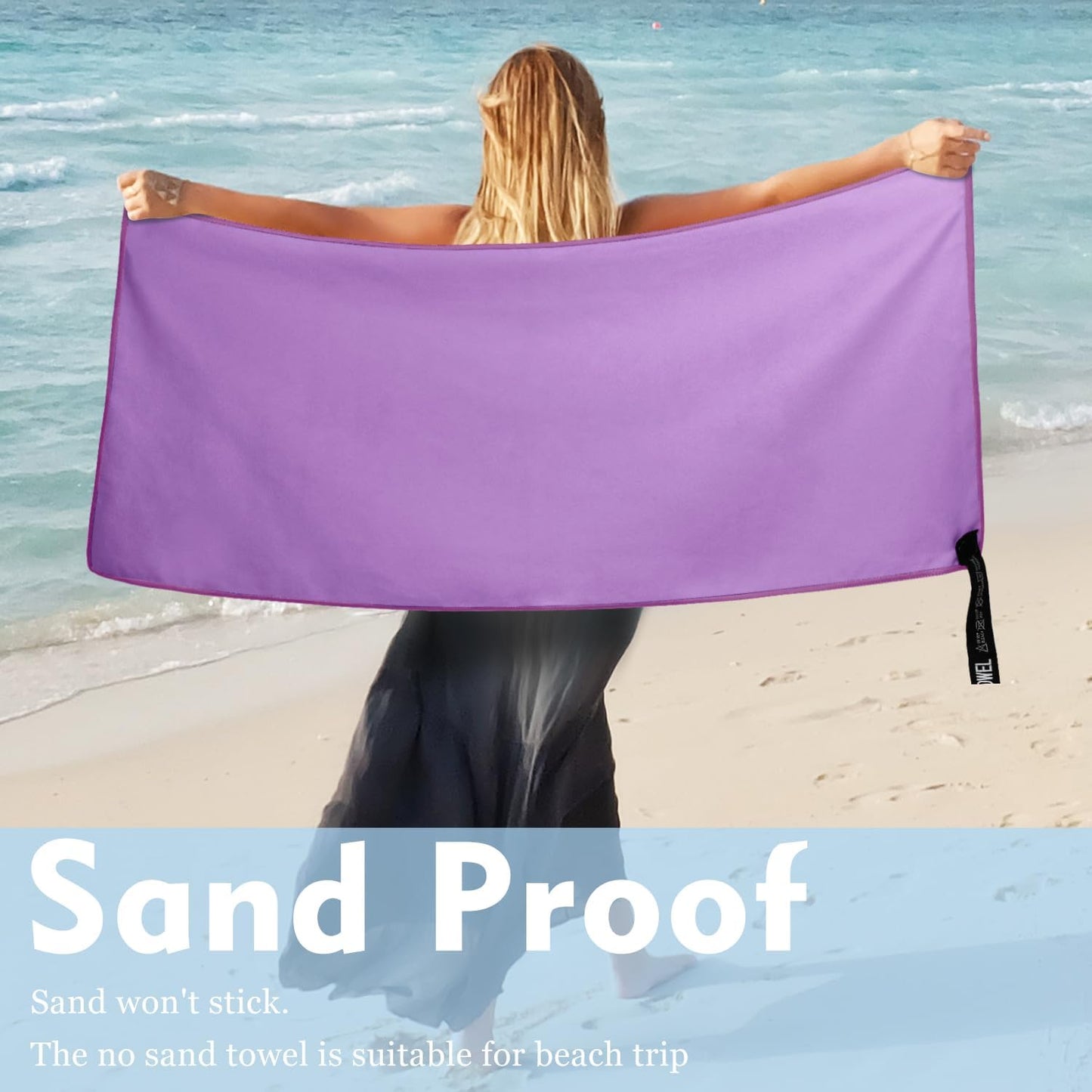 Microfiber Travel Towel, Soft Lightweight Quick Dry Towel, Super Absorbent Compact Travel & Sports & Beach Towels for Camping, Backpack, Gym, Swimming, Yoga, Hiking (S:16"×32" -Purple)