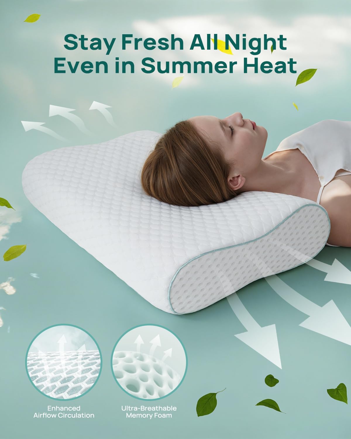 Ergonomic Memory Foam Pillow - Orthopedic Cervical Support Pillow for Neck & Shoulder Pain Relief, Adjustable Contour Pillow for All Sleeping Positions,King Size