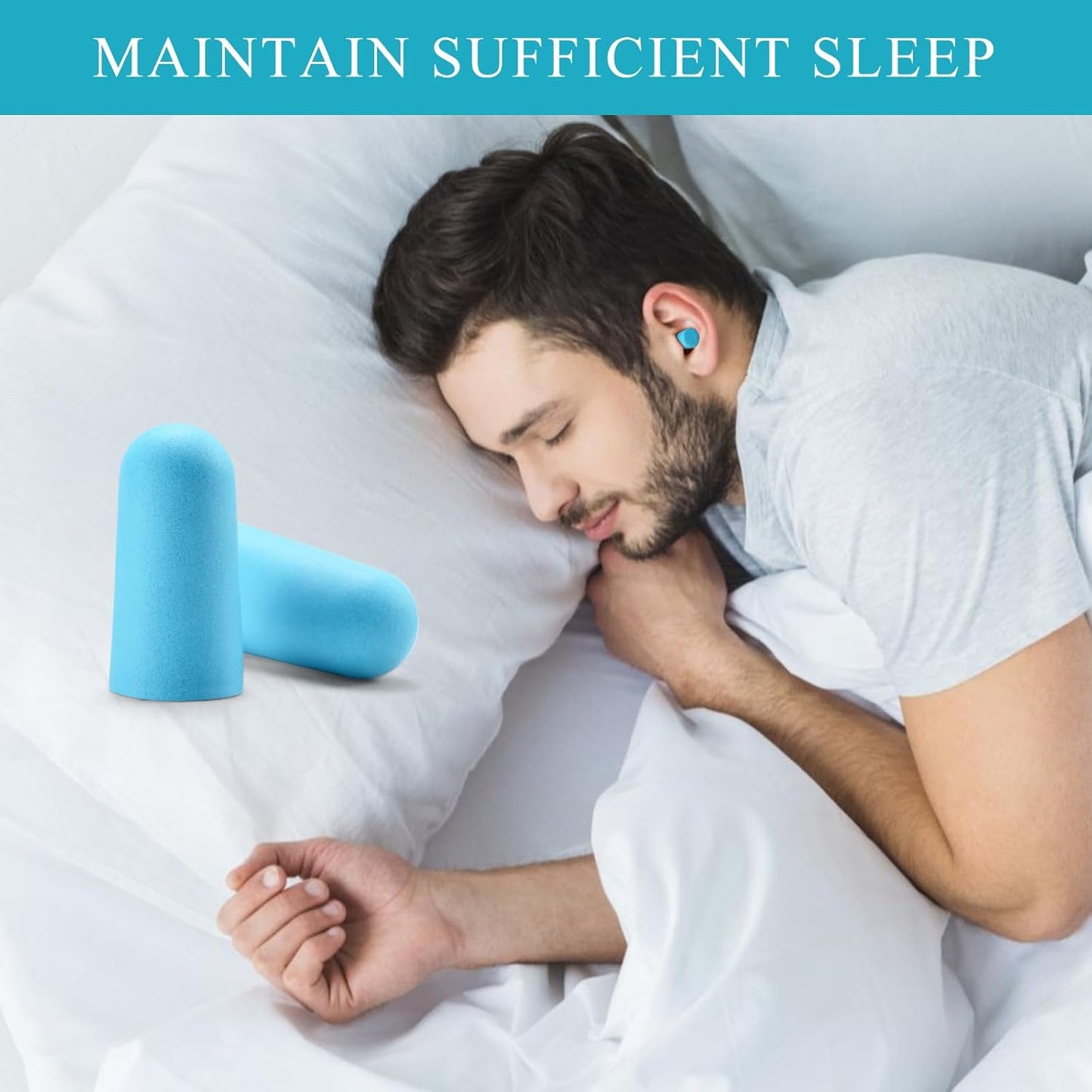 30Pair Soft Foam EarPlugs, 32dB Disposable Sound Blocking Noise Cancelling Ear Plugs for Sleeping/Concerts Loud Music/Shooting Guns/Work Construction, Hearing Safety Protection (Blue)