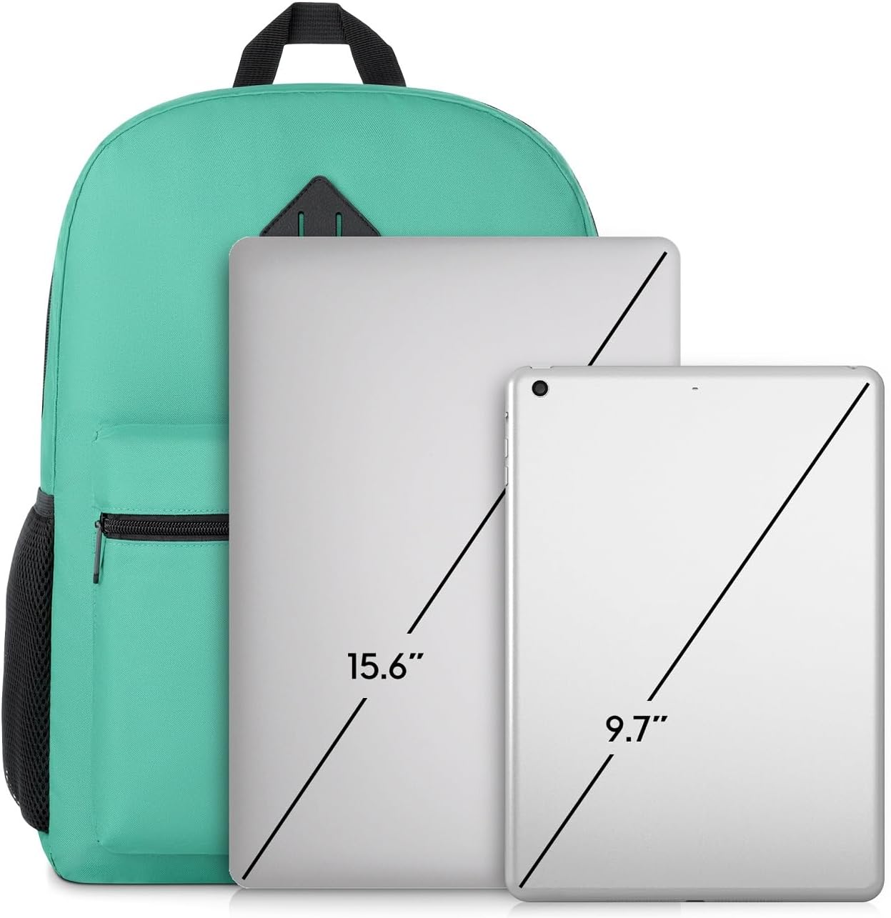 School Backpack for Teens,Green Bookbag Classic Backpack with USB Port for High School College Students