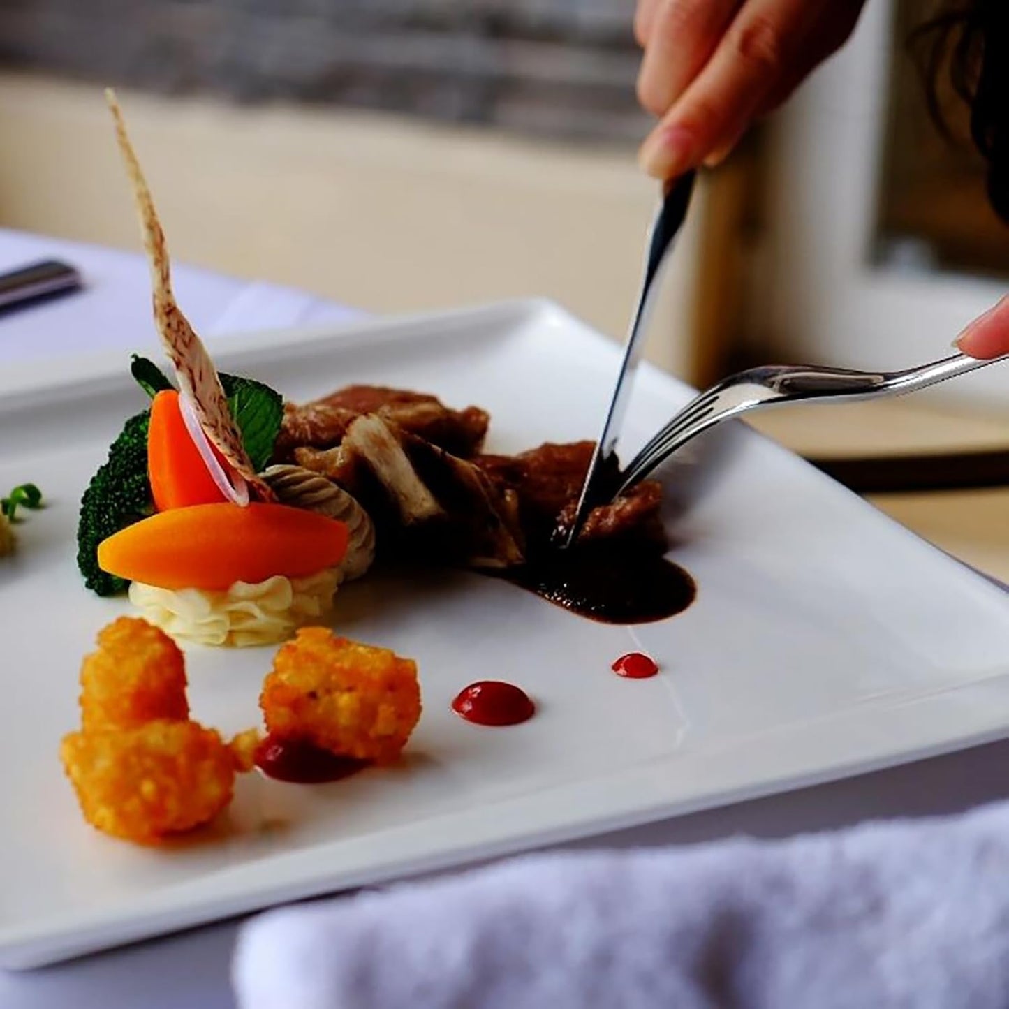 DEVICO Camping Utensils, Portable Travel Utensils with Case, Stainless Steel Reusable Silverware for Lunch Adult, 5Pcs Cutlery Set Includes Knife Spoon Fork Chopsticks and Case (Silver)