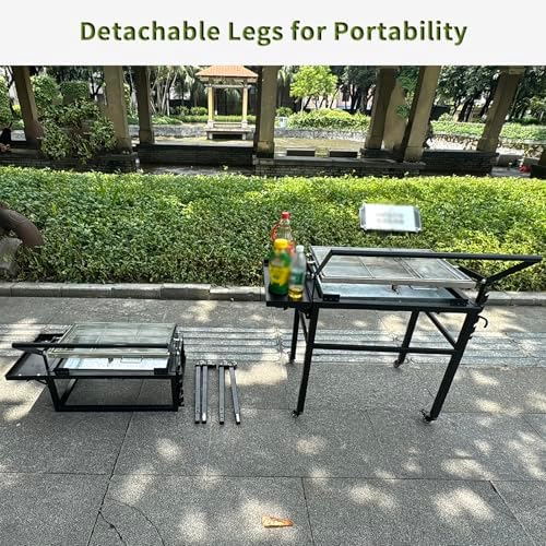 Flip Charcoal Grill, 360° Rotating BBQ for Outdoor Camping