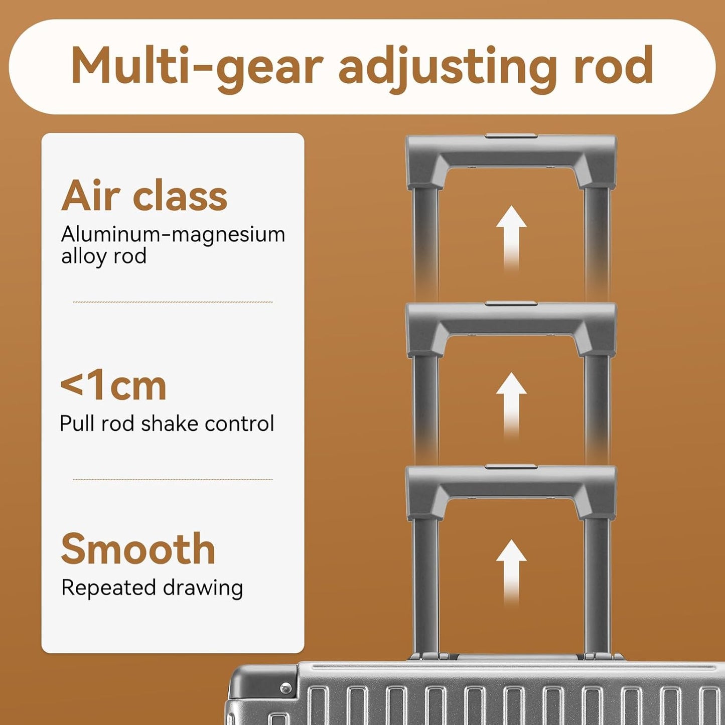 ROAMING Zipperless Luggage Airline Approved with Polycarbonate Aluminum Frame, Lightweight Hardside Luggage with Spinner Wheels, Metal Travel Luggage with Double TSA Locks, Carry On 20 Inch, gray