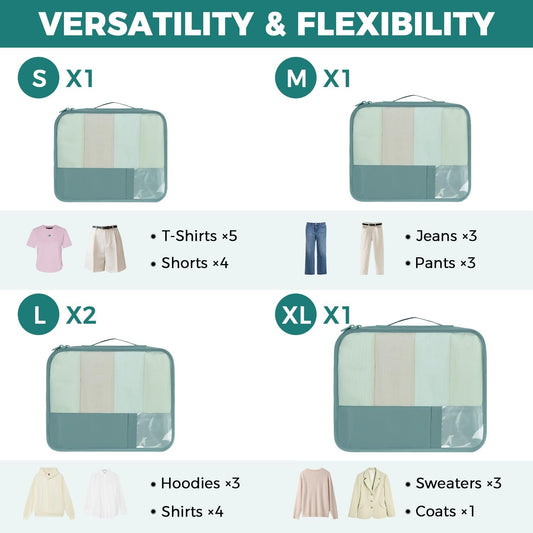 BAGAIL 9 Set Packing Cubes Luggage Packing Organizers for Travel Accessories