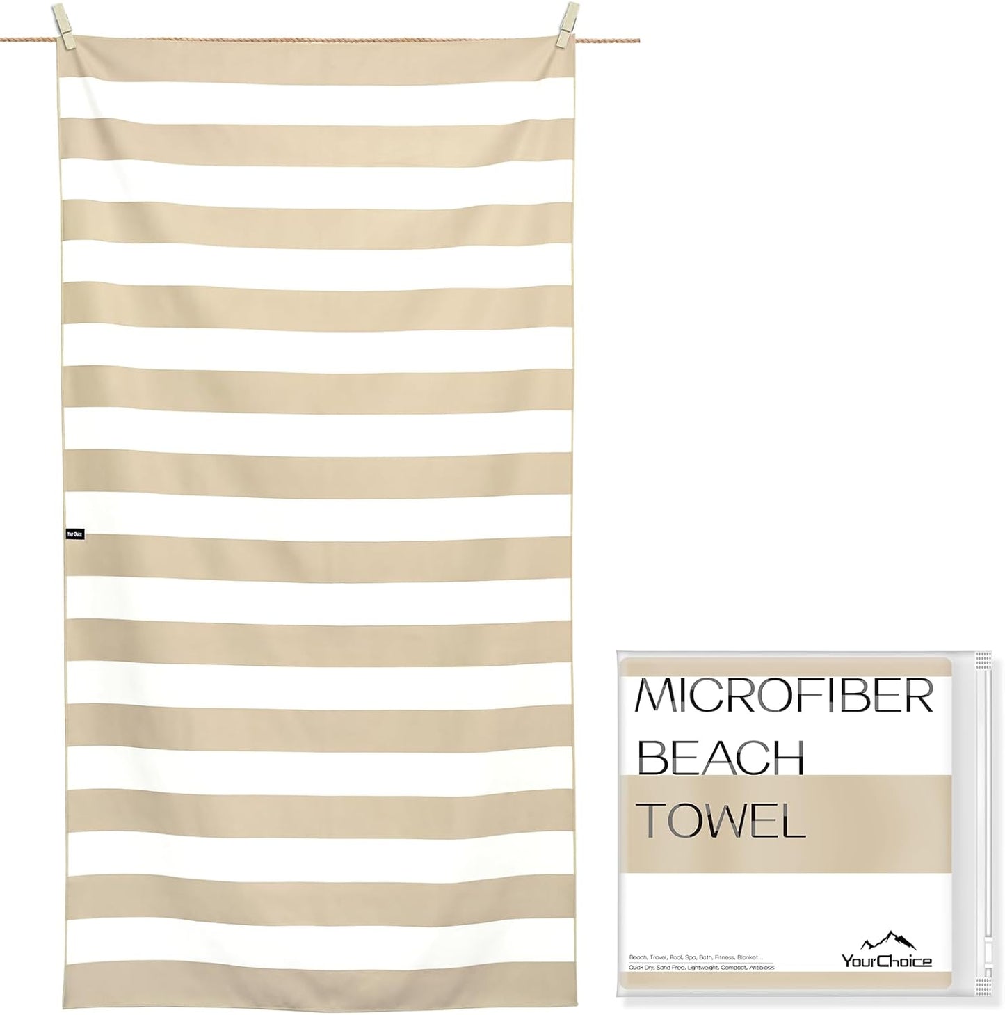 Your Choice Microfiber Quick Dry Sand-Free Beach Towel for Adults & Kids (67x35 Inch, 60x30 Inch) - Oversized, Compact, Lightweight, Absorben