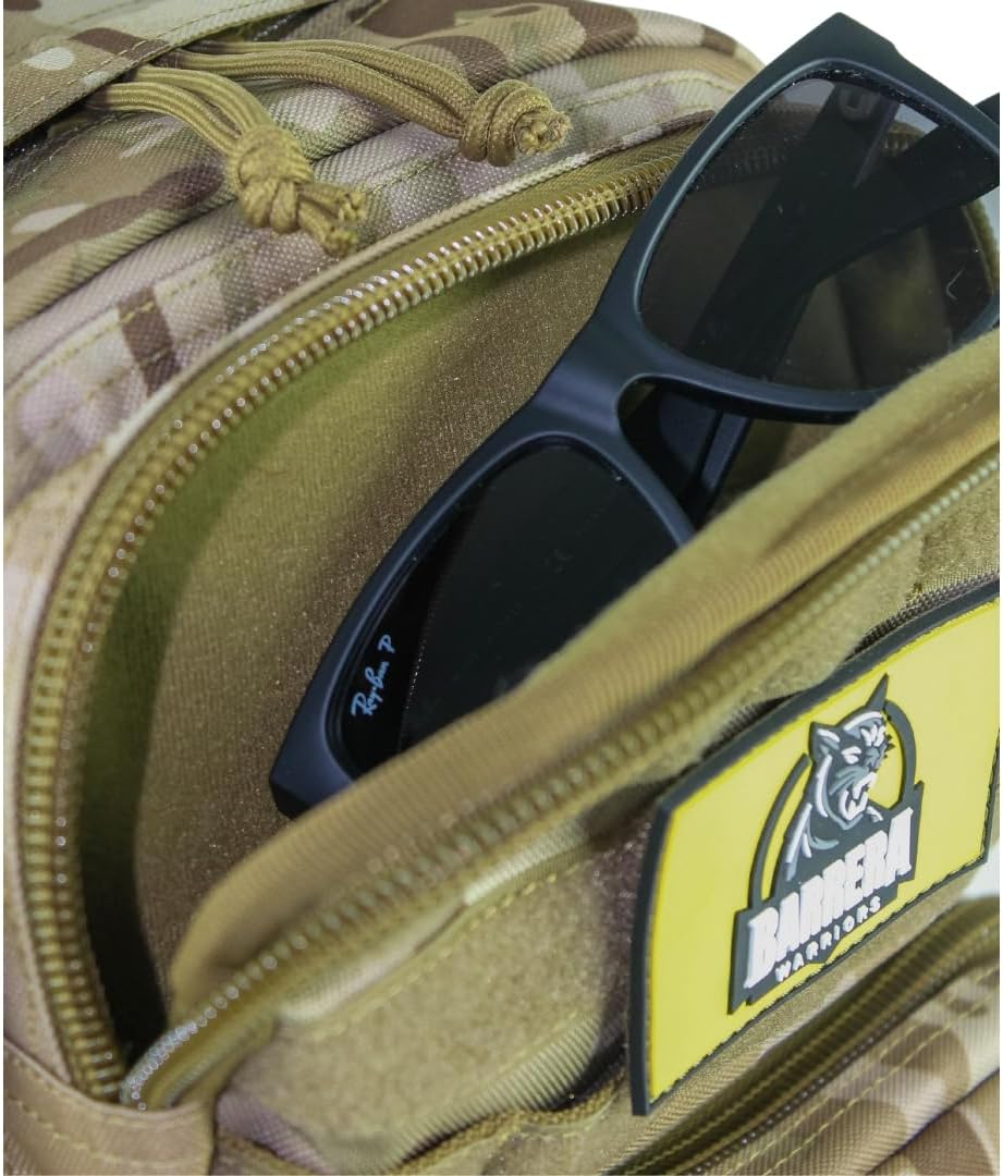 25 L Tactical Backpack: durable military-style backpack with MOLLE system for everyday use, travel, gym, hiking, fishing, camping, and outdoor sports. (MULTICAM CAMO 25L)