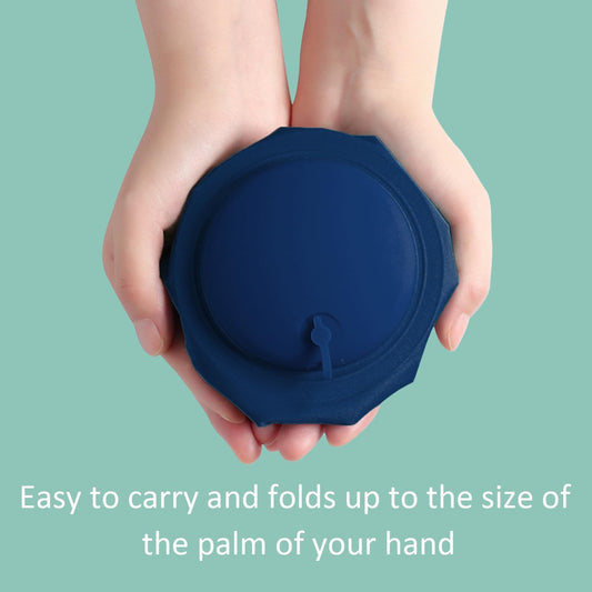 Inflatable Travel Pillow for Sleeping Airplane - Inflatable Neck Pillow for Traveling on Plane, Press to Inflate,Portable Travel Neck Pillow with Carry Bag (Drak Blue)