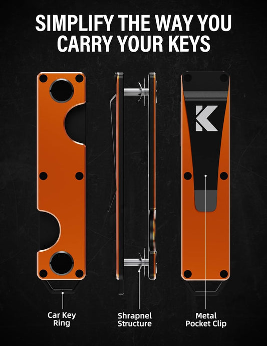 Key Organizer Key Holder Compact Key Case Minimalist Metal Key Chain Key Holder for Keychain Secures 8-10 Keys EDC