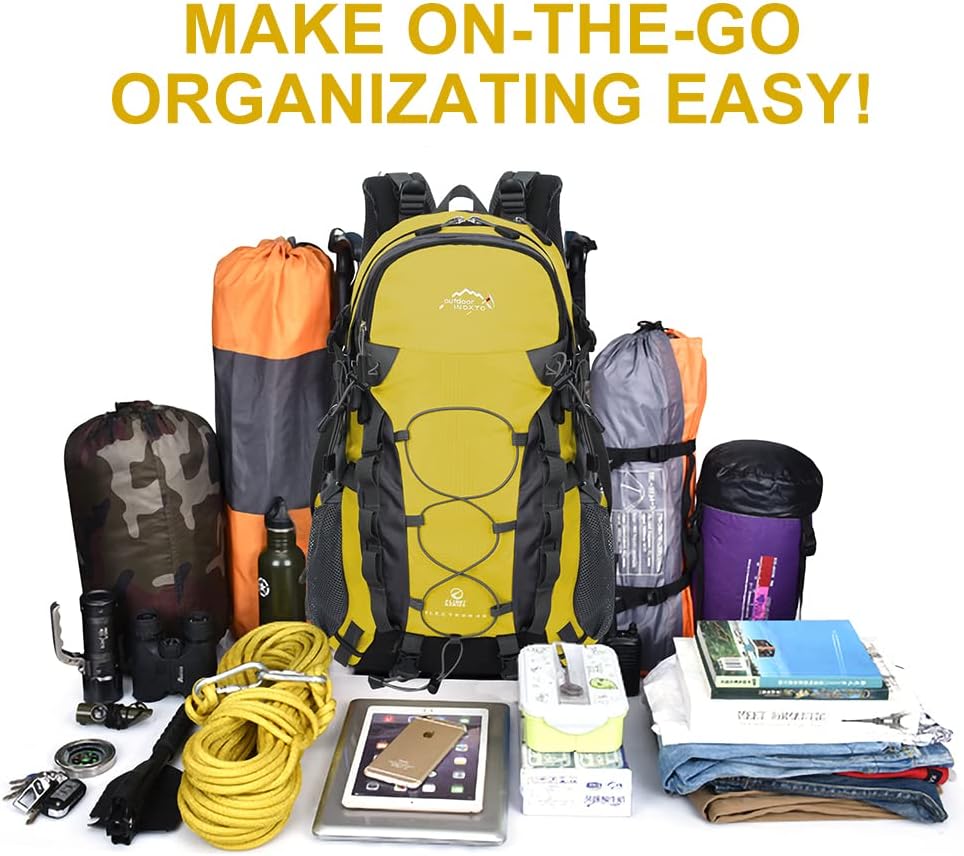 INOXTO lightweight Hiking Backpack 35L/40L Hiking Daypack with Waterproof Rain Cover for Travel Camping Outdoor Men and Women