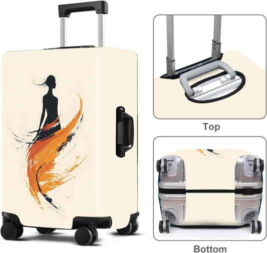 Luggage Cover Washable Suitcase Protector Anti-scratch Suitcase cover Fits 20-34 Inch Luggage (Girl-6, S(20-22inch suitcase))