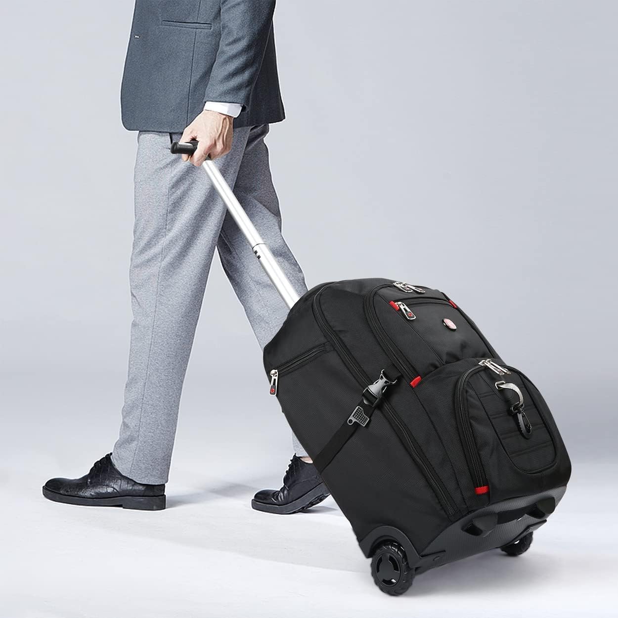 star cloud 21x14x9 Rolling Backpack with Wheels - Water-Resistant, 17.3" Laptop Compartment, Ideal Carry-On for Overnight Travel, College, Work - Wheeled Business Backpack for Adults