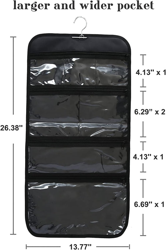 Foldable Clear Hanging Travel Toiletry Bag Cosmetic Organiser Storage