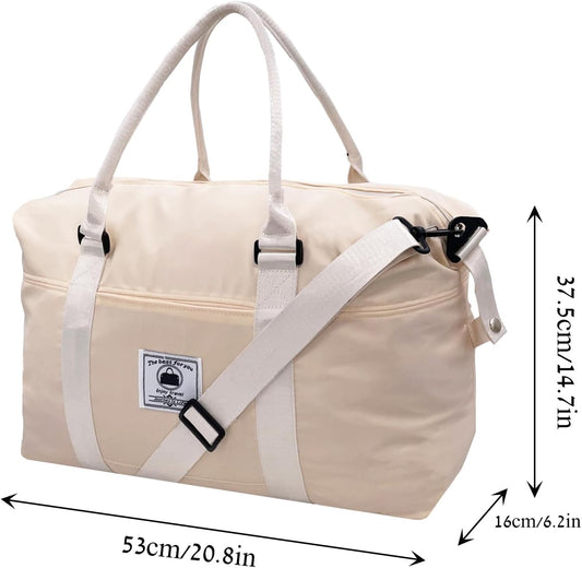 Travel Duffle Bag, Waterproof Sport Tote Gym Bag for Women Men, Overnight Weekender Carry On Bag with Wet Pocket