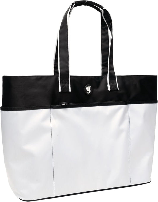 geckobrands Oversized Beach Tote – Large and Stylish Beach Bag with 4 Exterior Pockets and Zippered Internal Compartment