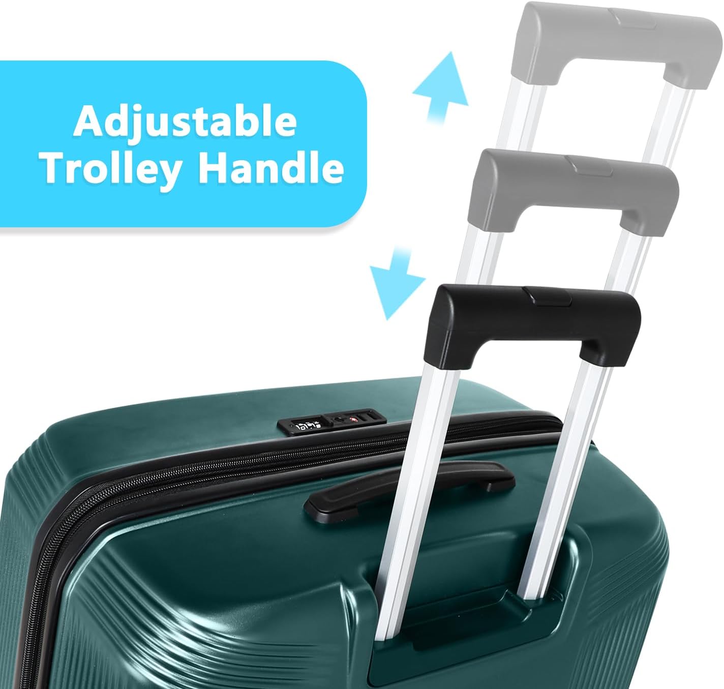 28 Inch Luggage with Spinner Wheels, Lightweight Expandable PC Hardside Large Checked Luggage with TSA Lock, Durable Rolling Suitcase, Green