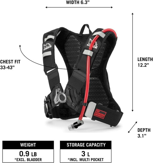 USWE MTB Hydro Hydration Pack with Hydration Bladder - Hydration Backpack for Cycling, Mountain Biking, E-MTB and Gravel Riding, Backpack with Water Bladder