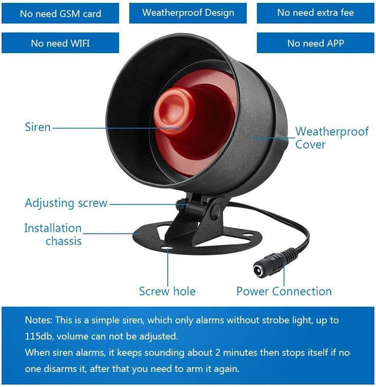 KERUI Home Security System Indoor Outdoor Weather-Proof Siren Window Door Sensors Motion Sensor Alarm with Remote Control More DIY, Wireless House Hotel Garage Shop Burglar Door Alarm, NO WIFI/GSM/APP