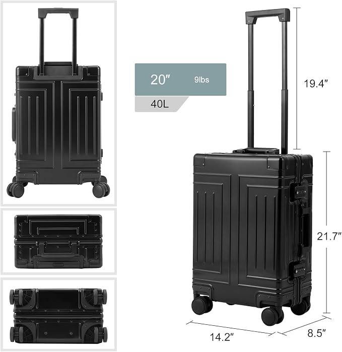 All Aluminum Magnesium 20/28 Luggage set ,Cut from Whole Aluminum Sheet,22x14x9 - Image 8
