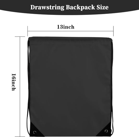 60 Pieces Drawstring Backpack Bags Sports Sackpack Bulk Cinch Gym Bag For Women Men Outdoor Sports Backpack(Black)