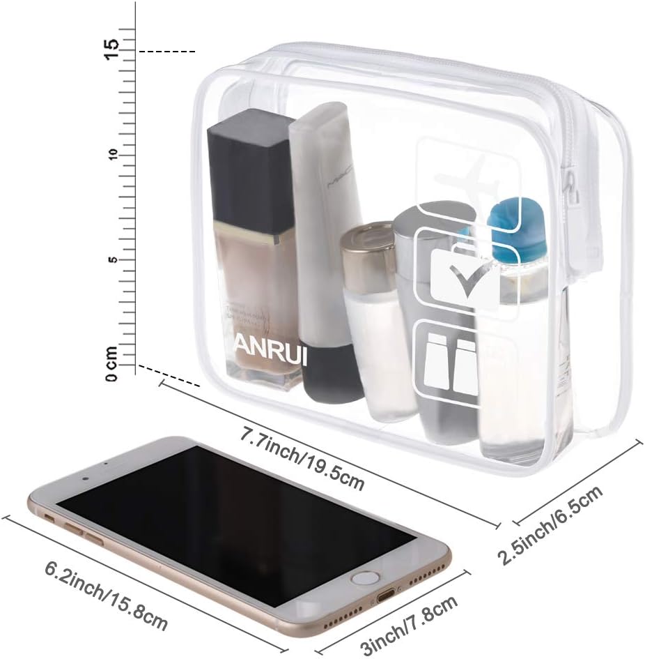 ANRUI Makeup Bags Clear Cosmetic Bag for Women Small Makeup Pouch for Girls/Kids Travel Toiletries Organizer Bags Waterproof Travel Liquids Storage Bags