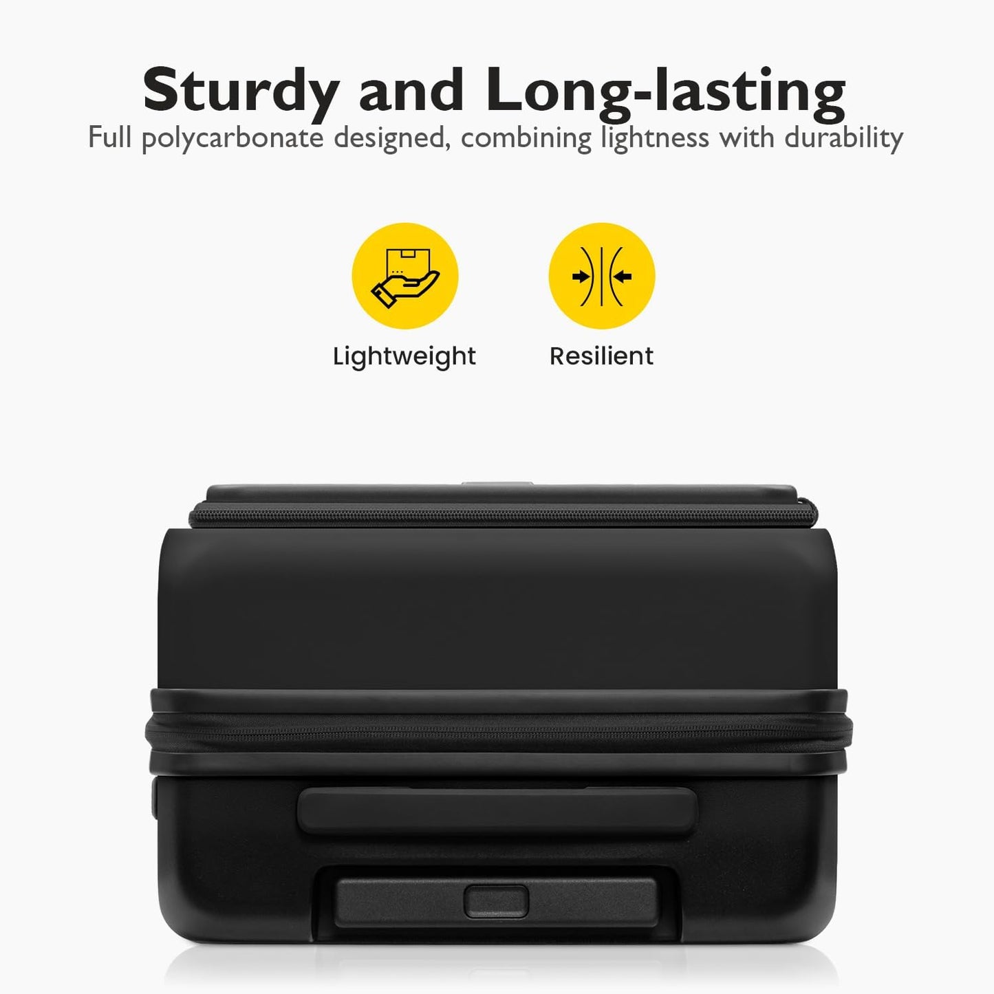 LEVEL8 Top Opening Carry on Luggage Expandable, Large Suitcases with Wheels Airline Approved, Hardside Luggage with Spinner Wheel for Men Women, 20 Inch, Black