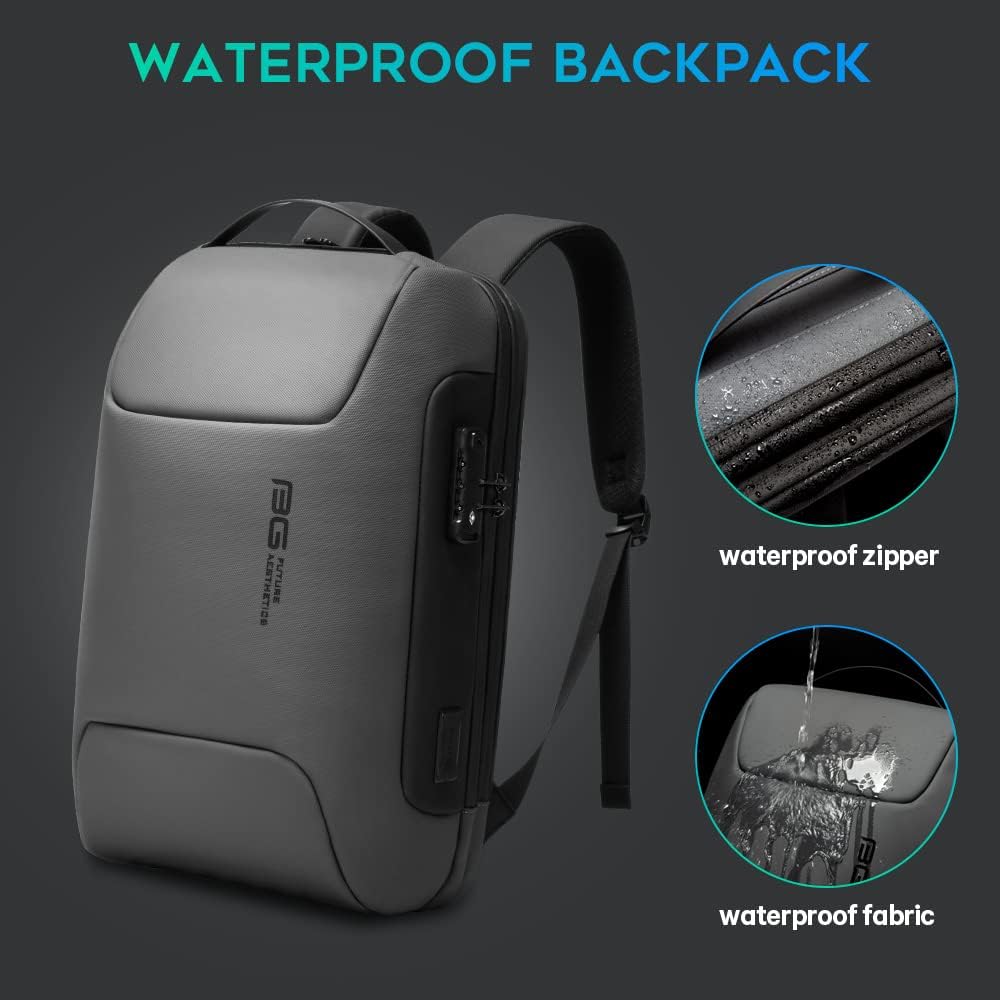 BANGE Anti Theft Backpack,Smart Business Laptop Fits 15.6 Inch Notebook, Work Backpack with USB Charging Port for Men and Women…