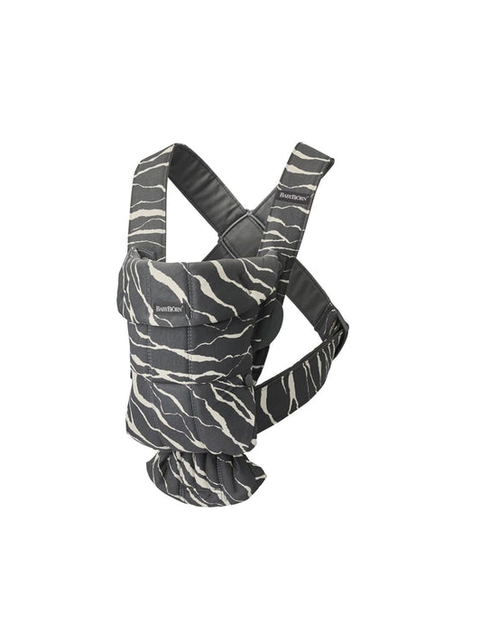 BabyBjörn Baby Carrier Mini, Anthracite/Landscape Print, Cotton | Newborn Carrier (7-25 lbs), Ergonomic, Easy-to-Use