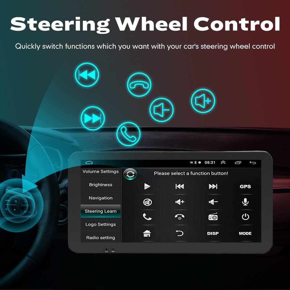 Kunfine CarPlay Android Auto Navigation Stereo GPS Radio Reverse Camera Display 10.33" QLED Touchscreen Headunit Tablet Pad Media Player for Subaru Forester 2007-2013, if Applicable Octa Core 4G+64G