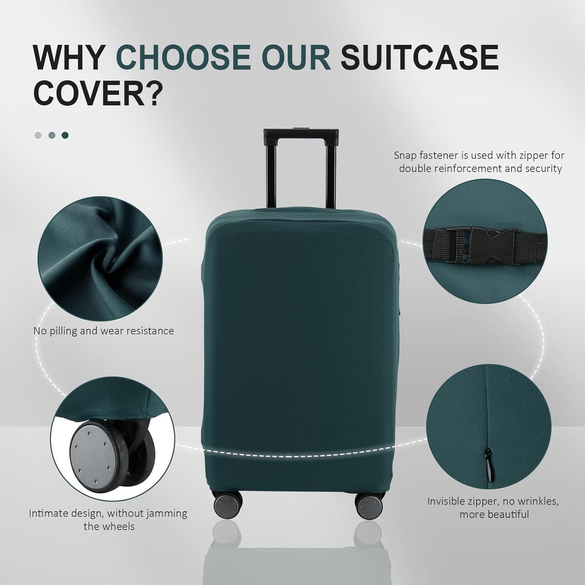 Travel Luggage Cover - Scratch-Resistant Fit 19-33 Inch, Avocado Green, 3XL