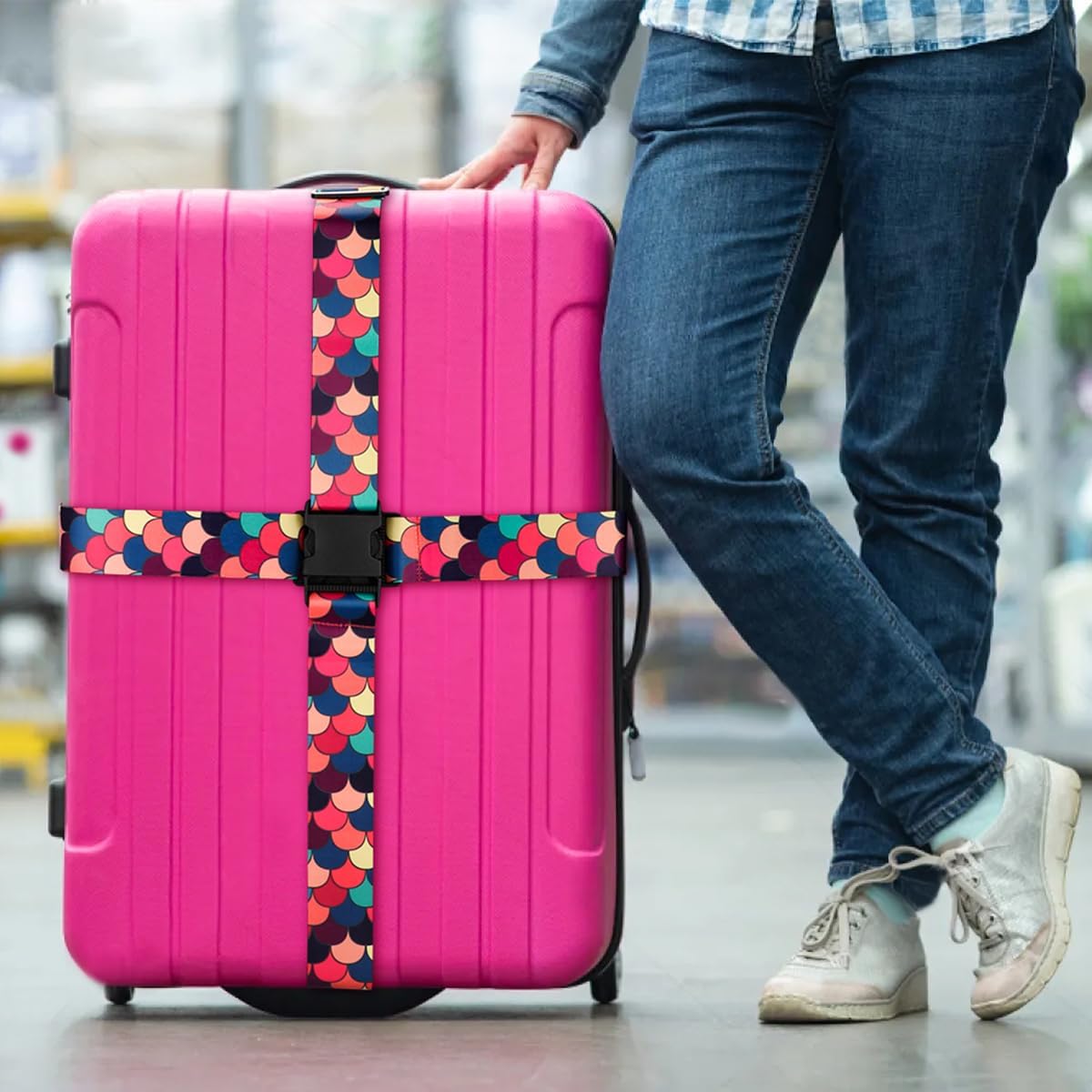 Adjustable Travel Luggage Strap Suitcase Belt Travel Bag Accessories 1.96 in W x 6.23 ft L