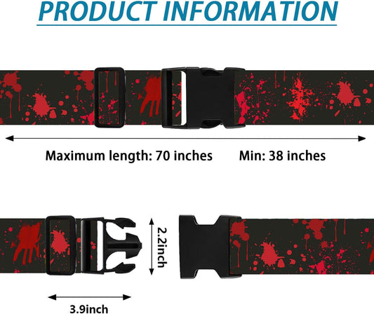 Horror Luggage Straps for Suitcases TSA Approved, Luggage Identifiers for Suitcase, Adjustable Suitcase Strap for Baggage Security with Cute Patten, Travel Necessary Accessories (2 Pack)