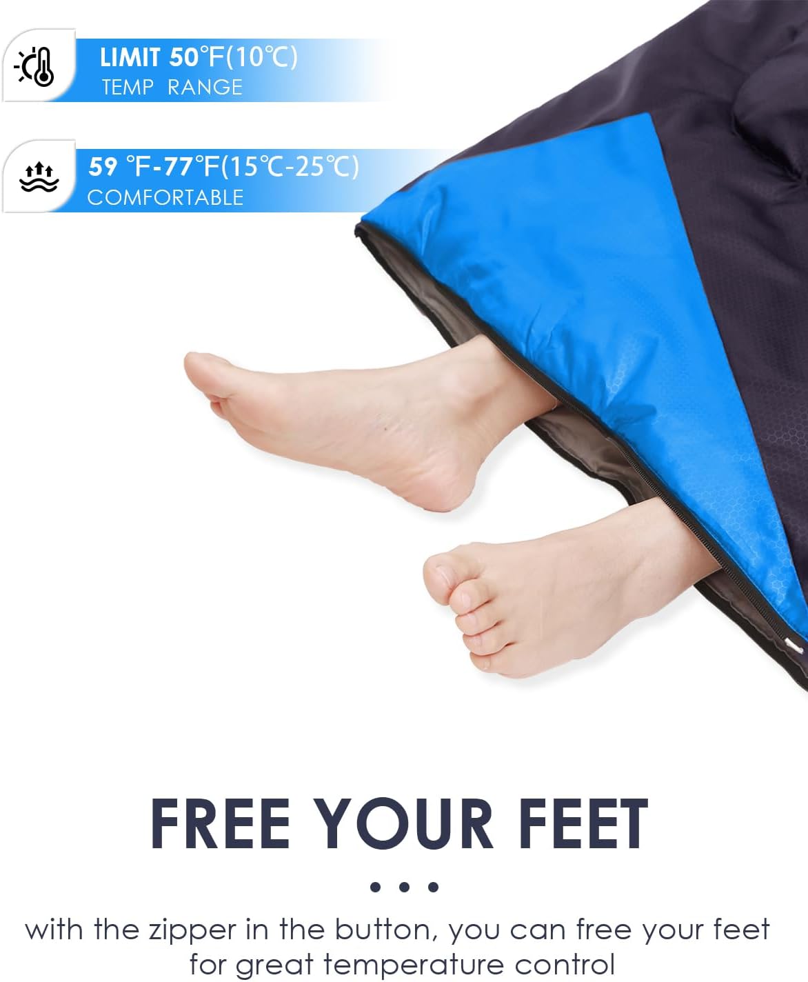 Sleeping Bags for Adults Backpacking Lightweight Waterproof- Cold Weather Sleeping Bag for Girls Boys Mens for Warm Camping Hiking Outdoor Travel Hunting with Compression Bags(Navy Blue)