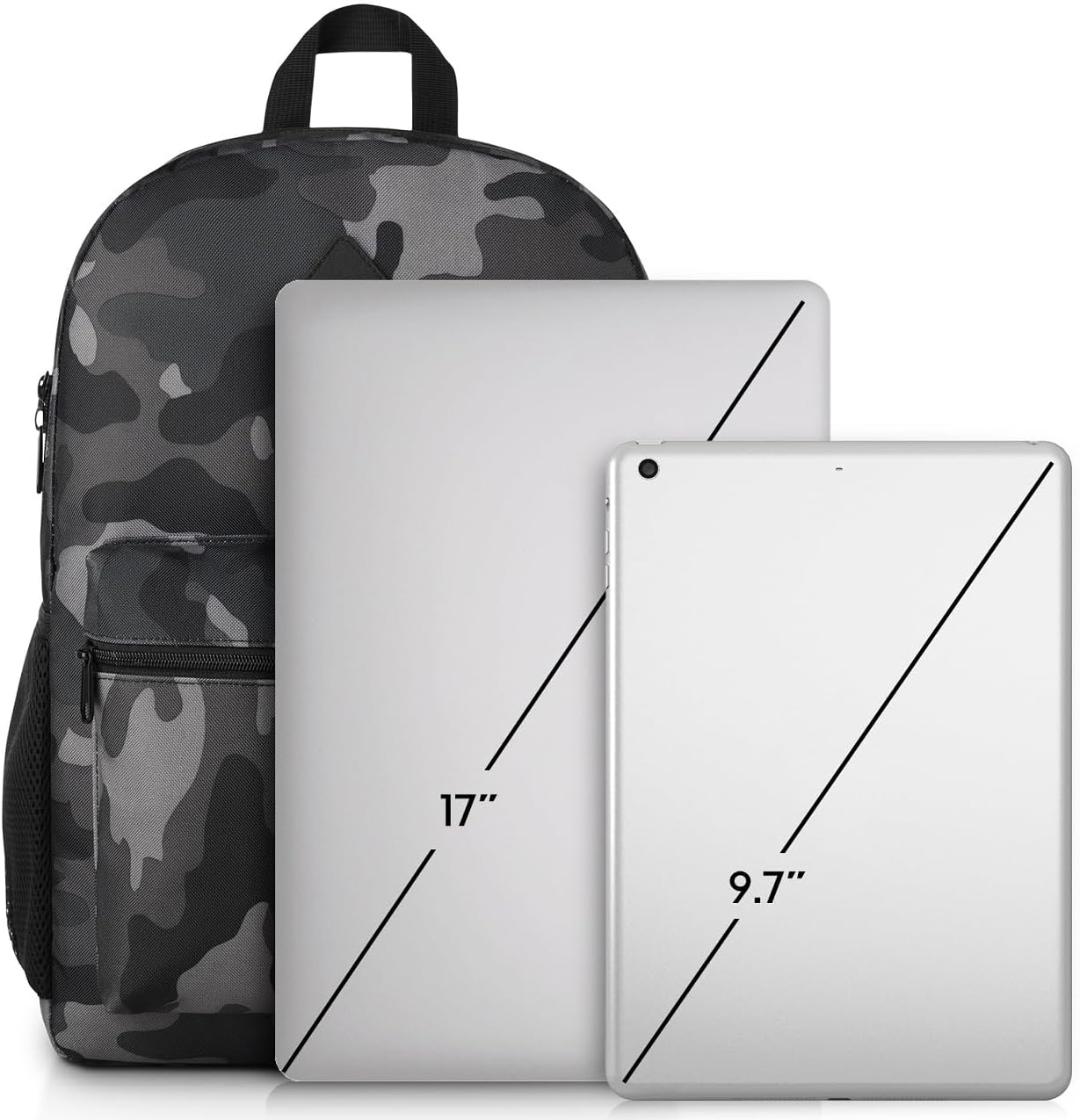 17 Inch School Backpack,Classic Bookbag Men and Teen Boy Schoolbag with USB Charging Port for High School College Office Work Travel