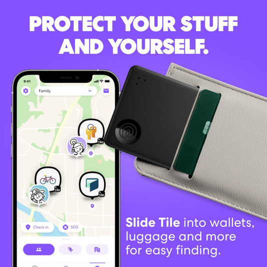 Tile by Life360 Slim - Wallet Finder, Bluetooth Tracker and Item Locator for Luggage Tags, Passports and More. Both iOS and Android Compatible. Phone Finder. 1-Pack (Pink Punch)