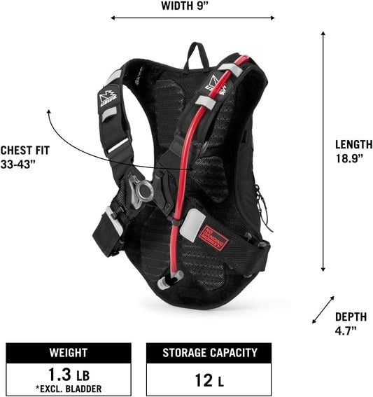 USWE MTB Hydro Hydration Pack with Hydration Bladder - Hydration Backpack for Cycling, Mountain Biking, E-MTB and Gravel Riding, Backpack with Water Bladder