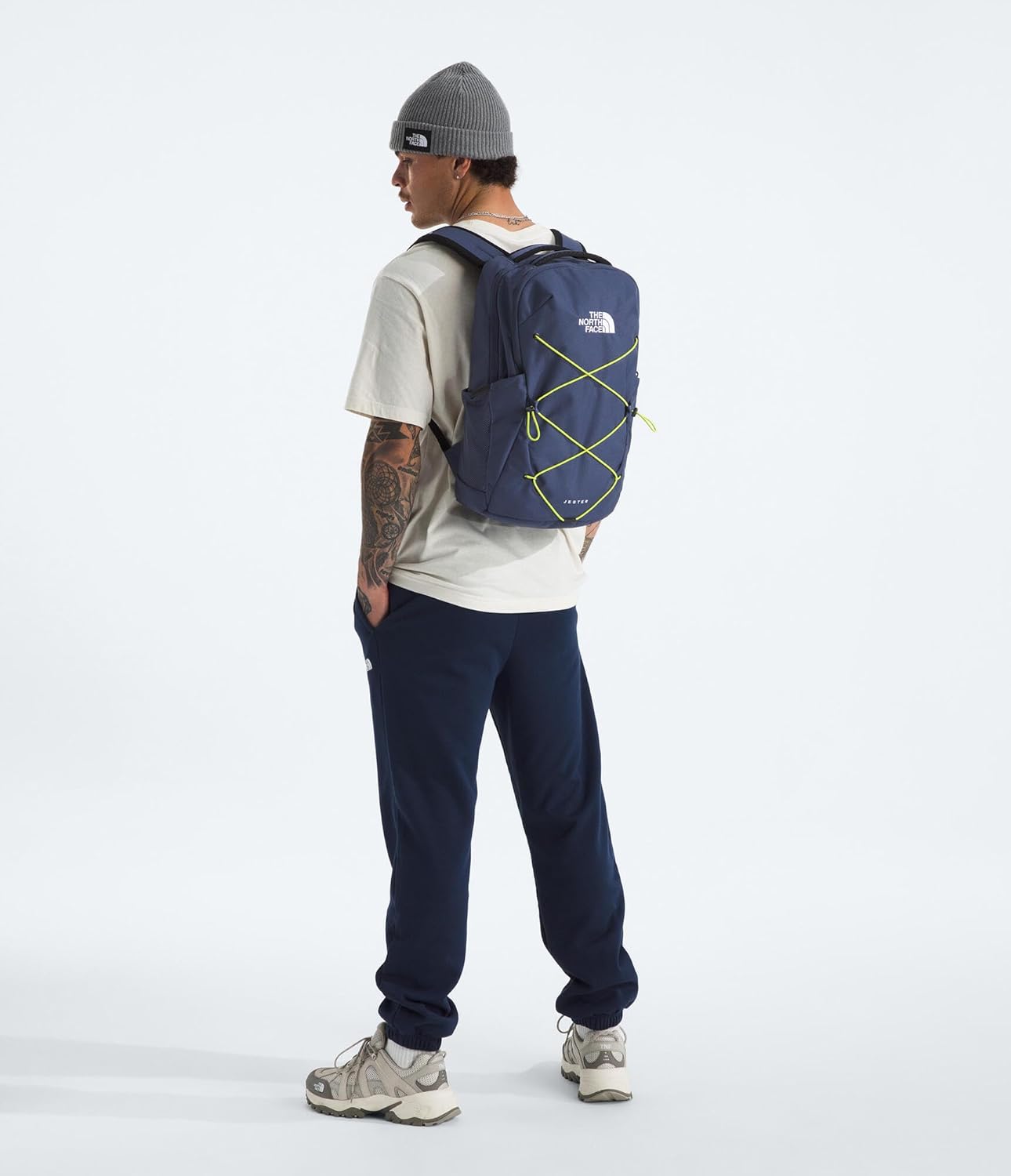 THE NORTH FACE Jester Everyday Laptop Backpack | Commuter Daypack with Water Repellent Finish, 16" Laptop Sleeve, Huge Main Compartment, Lunar Blue/Fizz Lime, One Size