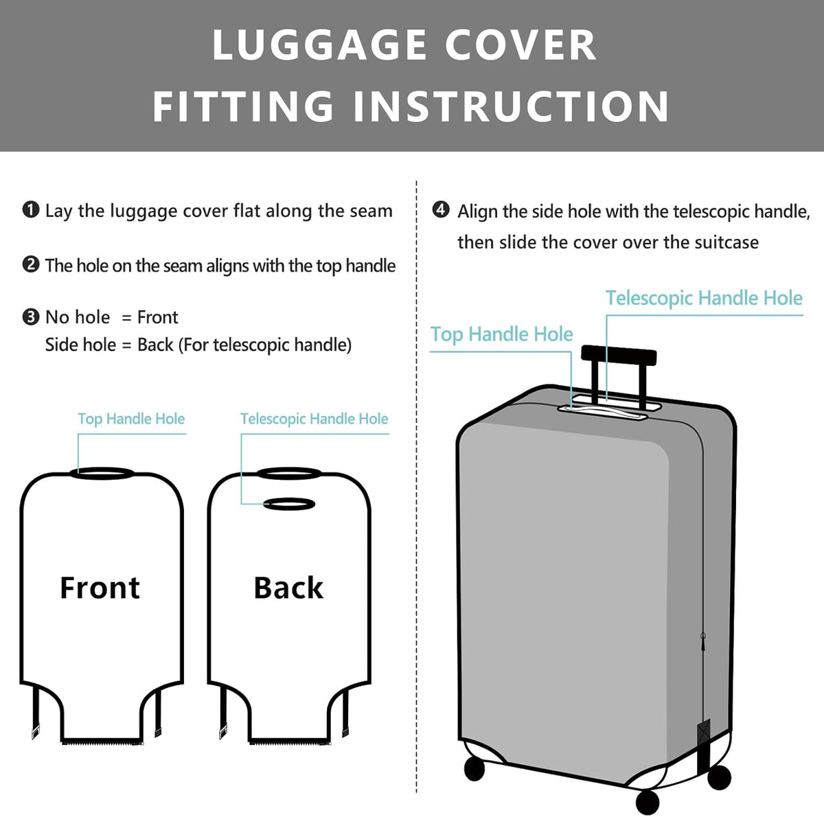Travelkin Luggage Covers For Suitcase Tsa Approved,Suitcase Cover Protector Fit 18-32 Inch Luggage (Colorful Geometry, L)