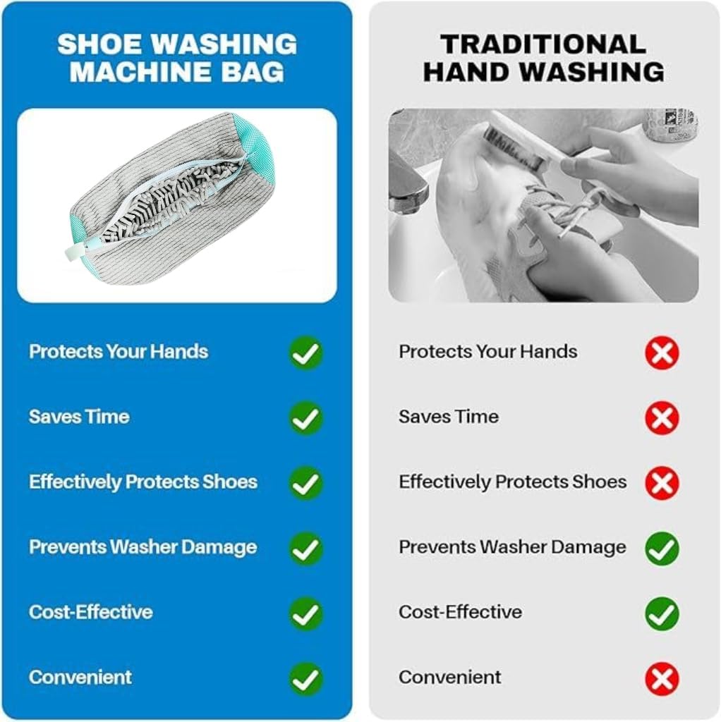 2 Pcs Shoe Washing Machine Bag Reusable Laundry Shoe Bag for Washer and Dryer Durable Shoe Bags for Traveling Tennis Sneaker Shoe Washing Bag ,Grey 2PCS