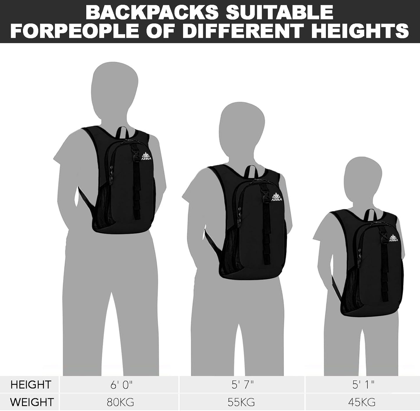 Seektop 15L Small Hiking Backpack for Women Men, Foldable Packable Backpack with Phone Pocket, Lightweight Travel Daypack for Hiking Camping Outdoor (Black)