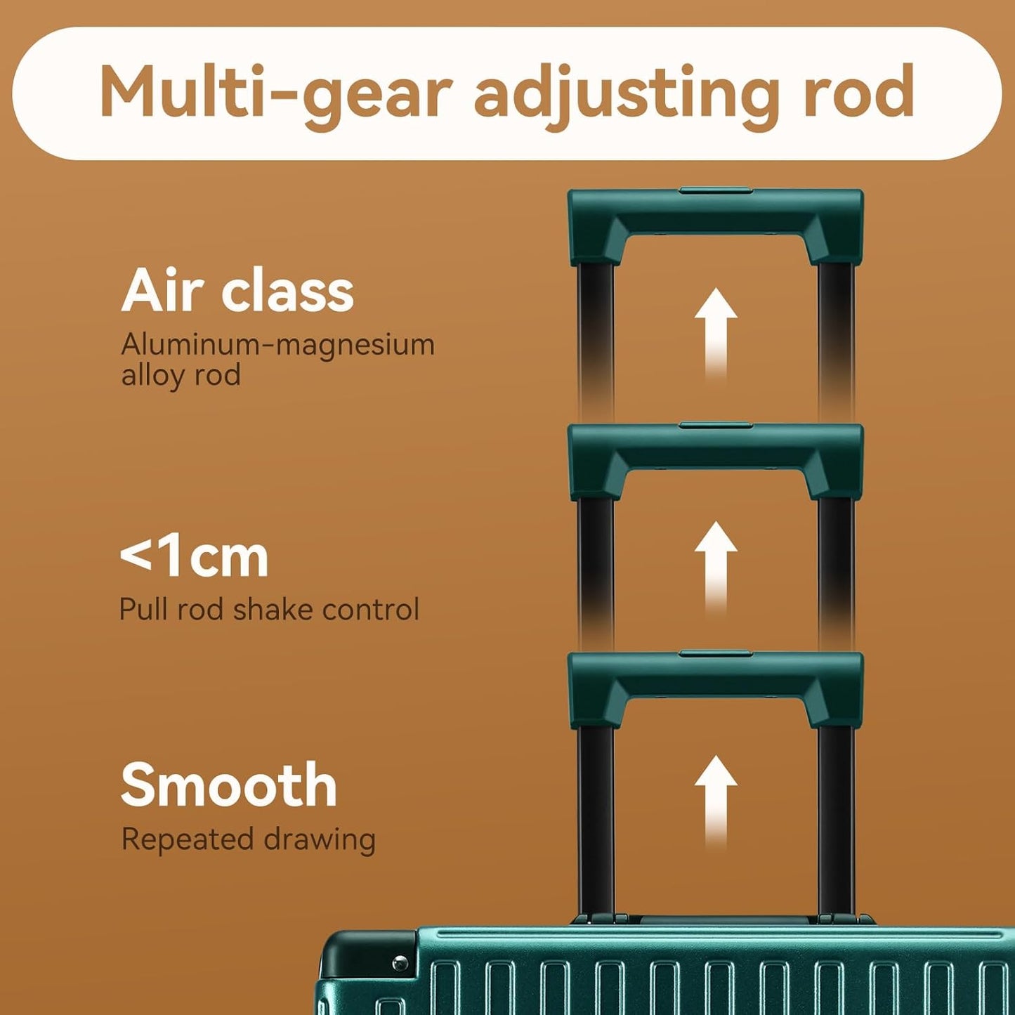 ROAMING Zipperless Luggage 22 Inch with Aluminum Frame, Polycarbonate Trunk-Medium Lightweight Hard Shell Suitcase with Spinner Wheels, Metal Travel Luggage with Double TSA Locks, Dark Night Green