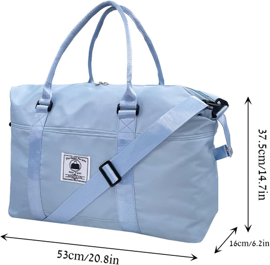 Travel Duffle Bag, Waterproof Sport Tote Gym Bag for Women Men, Overnight Weekender Carry On Bag with Wet Pocket