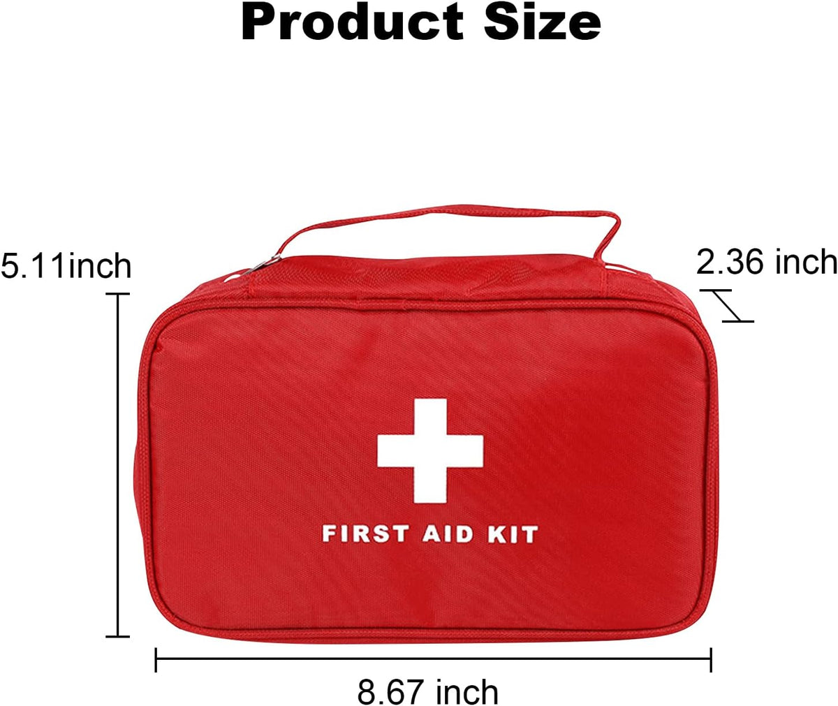 AOUTACC 6pcs First Aid Bag Empty, Waterproof Durable First Aid Kit Bag Empty with Zippered,First Responder Storage Medicine Emergency Bag for Home Office Kitchen Outdoor Travel Camping Activities-Red