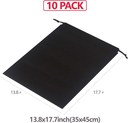 Set of 10 Jumbo Shoe Bags for Travel Non-Woven with Rope for Men and Women Large Shoes Pouch Storage Packing Organizers
