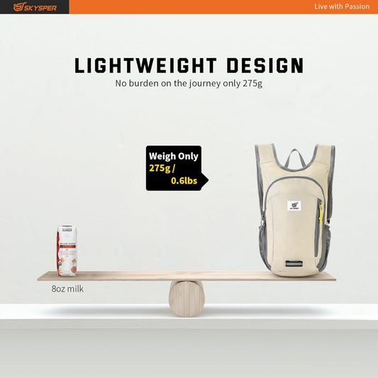 SKYSPER Small Daypack 10L Hiking Backpack Packable Lightweight Travel Day Pack for Women Men