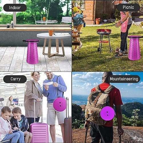 Folding Stool for Adults, Portable Chairs for Outside, Purple