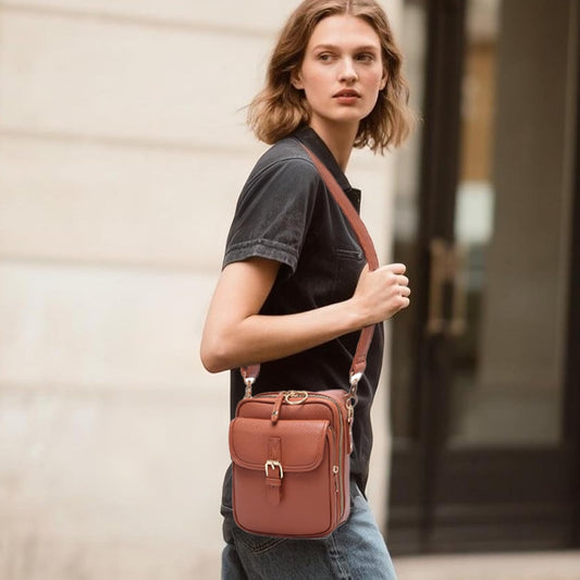 1060 Leather Crossbody Bags for Women Anti-Theft Vegan Purse with Card Slots, Travel Shoulder Bag, Waterproof Crossbody Purse