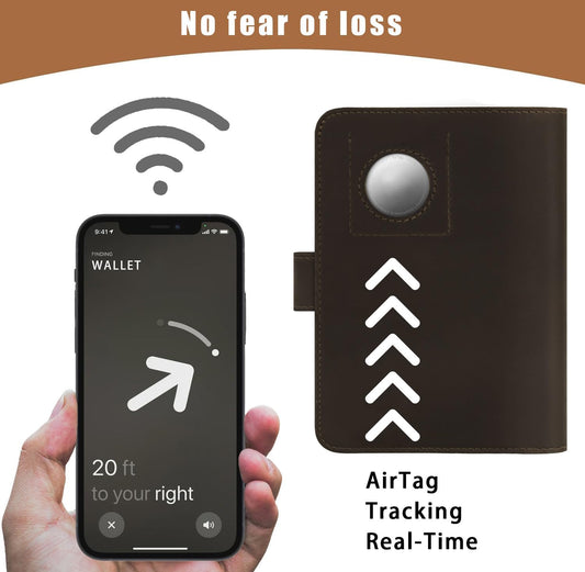 Jack&Chris Genuine Leather Handmade Passport Holder For Travel, RFID Blocking Passport Holder with Card Slots, Travel Essentials wallet with Pen Holder for Women and Men for Gifting, Coffee