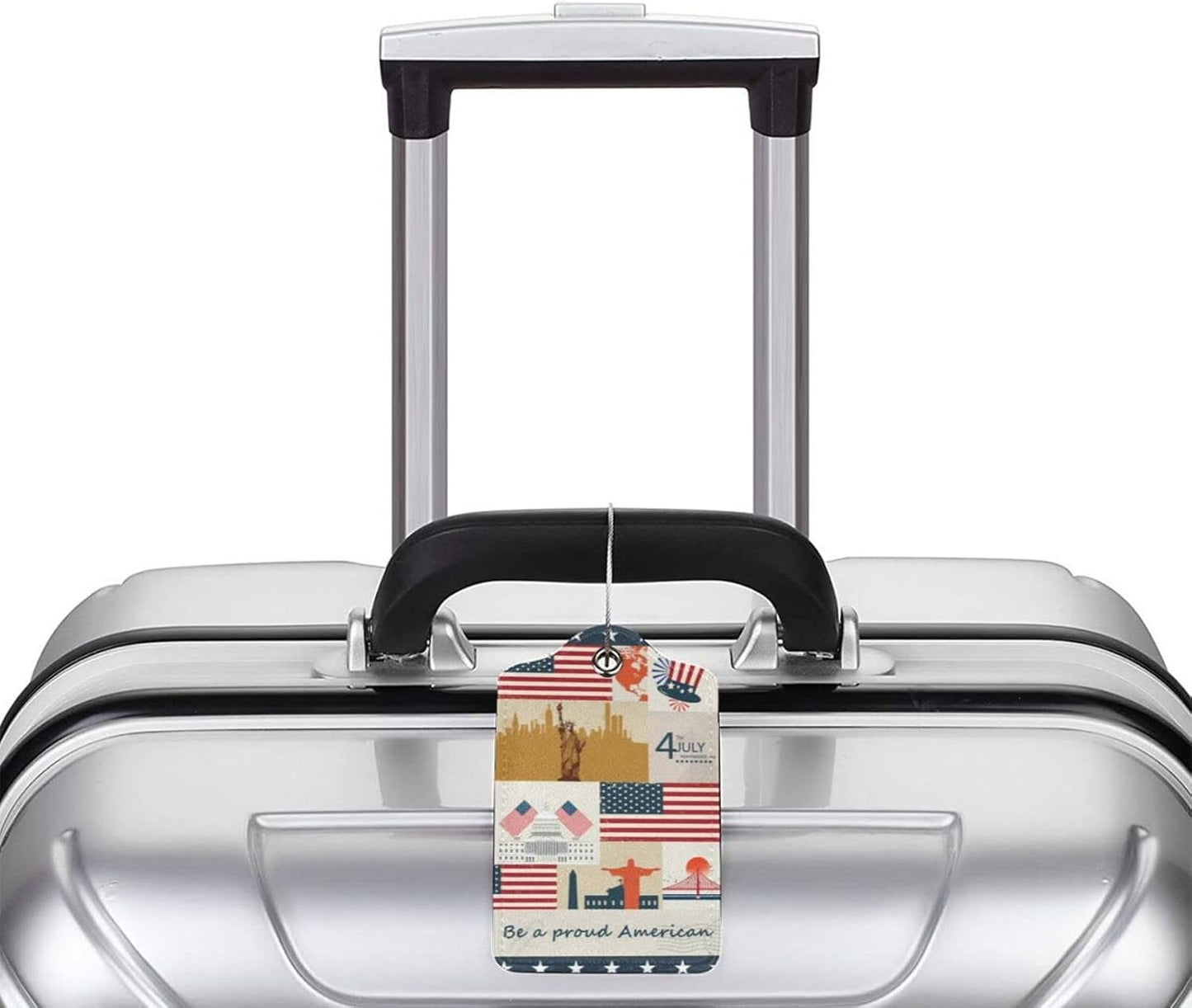 2 Pack Luggage Tag for Suitcase, Cute Unique Leather Suitcase Tags Identifiers with Privacy Name Address Labels & Durable Steel Loop for Women Men Travel