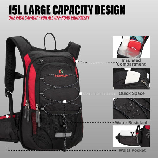 Hydration Pack Backpack with 3L Water Bladder for Men & Women, Hiking Daypack with Thermal Insulation | Running, Cycling, Camping, Skiing, Outdoor Activities
